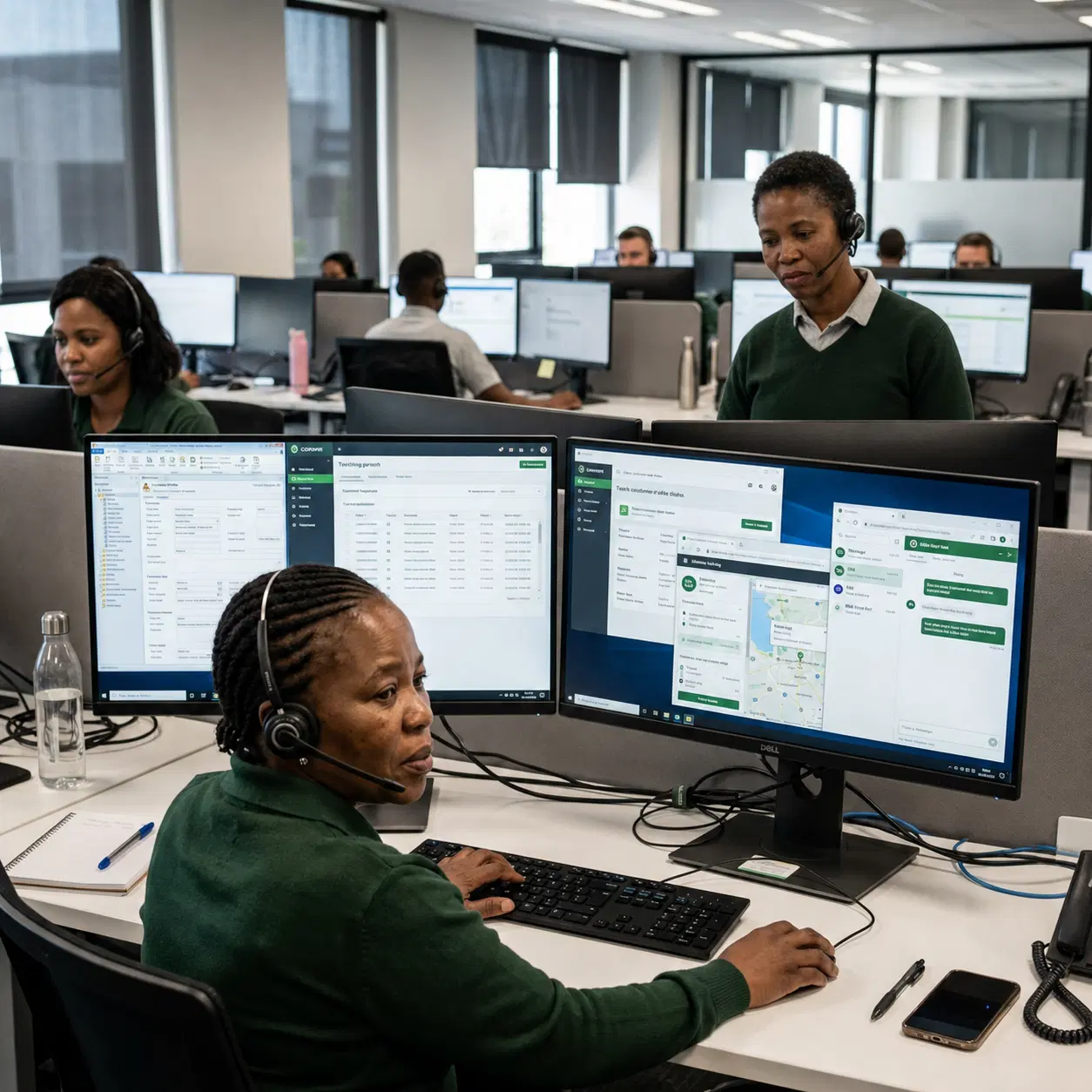 Operations team reviewing delayed approvals and exception queues on a workflow dashboard